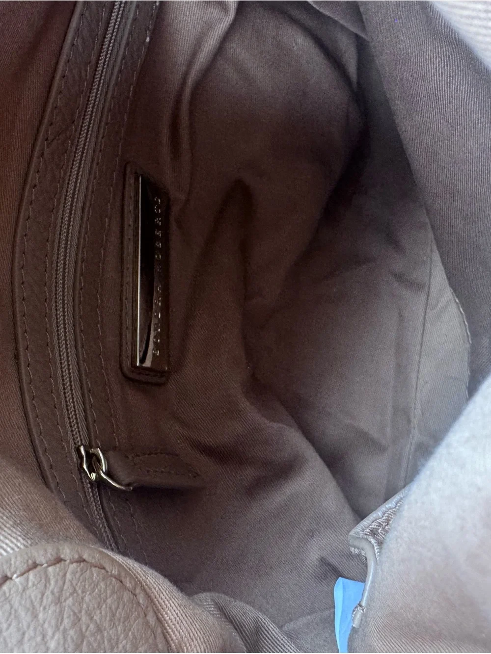 Sondra Roberts Genuine Leather Taupe Hobo Shoulder Bag Slouchy Minimalist